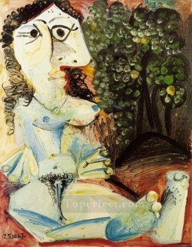 Femme nue dans un paysage 1967 Cubism Oil Paintings